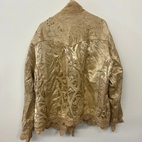 Flashback Tan Embroidered Jacket - Picture 5 of 5